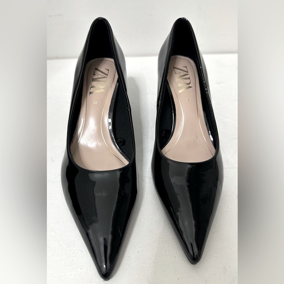 ZARA-ladies patent block heel shoes - Picture 3 of 6